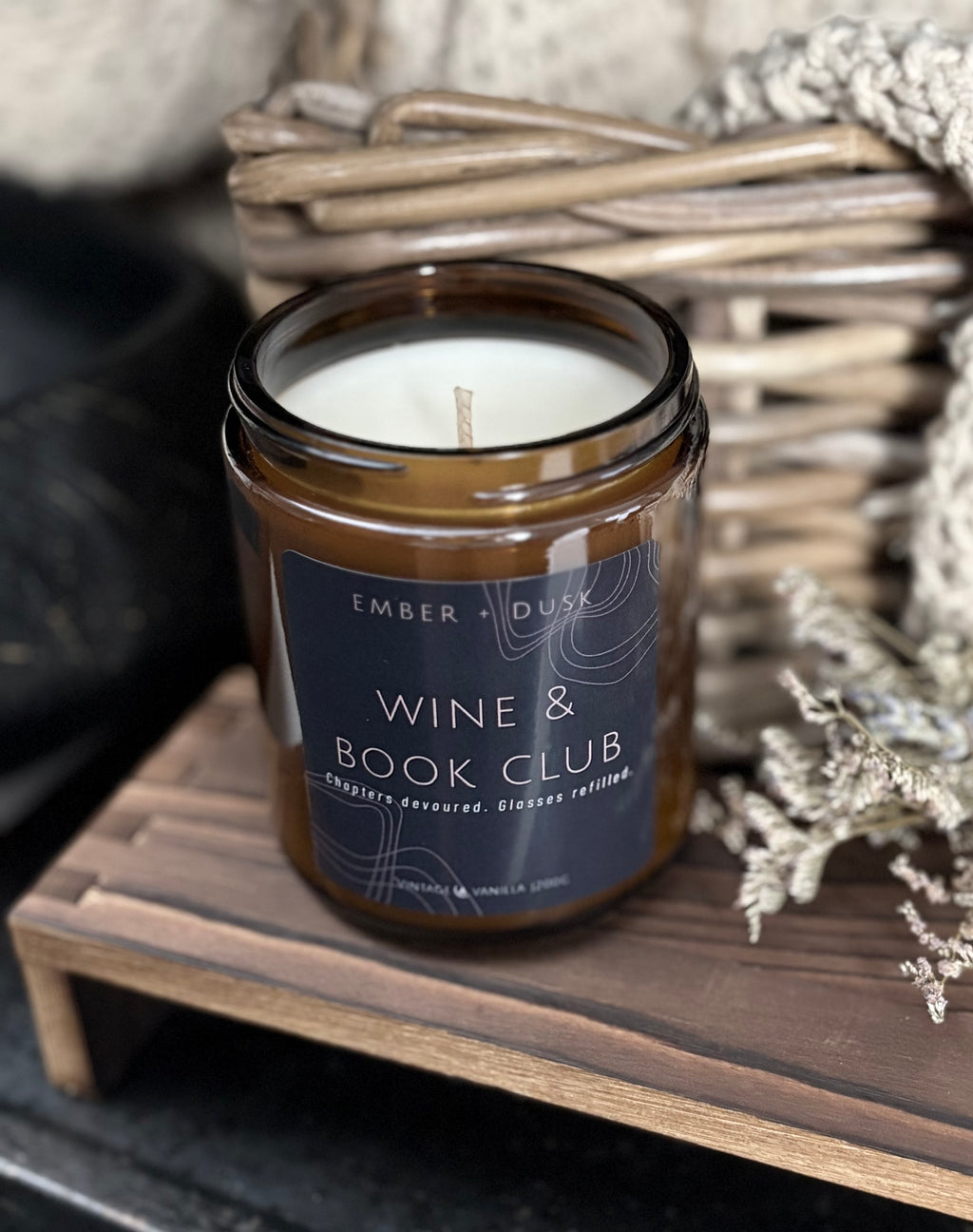 Wine and Book Club soy candle