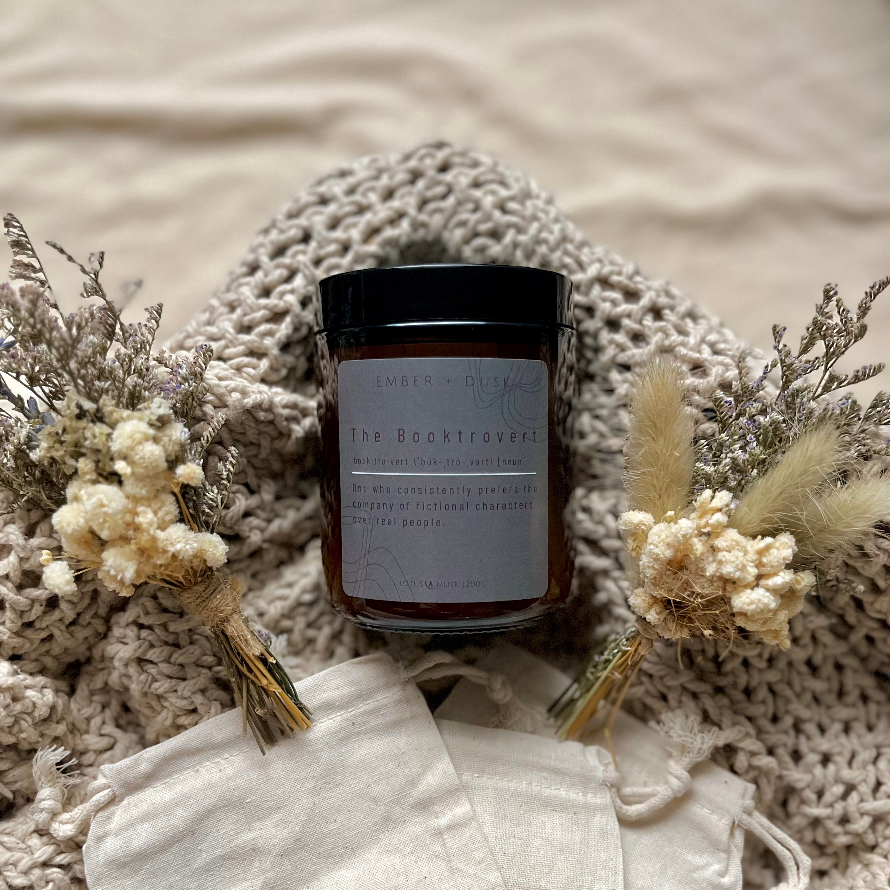 The Booktrovert soy candle
