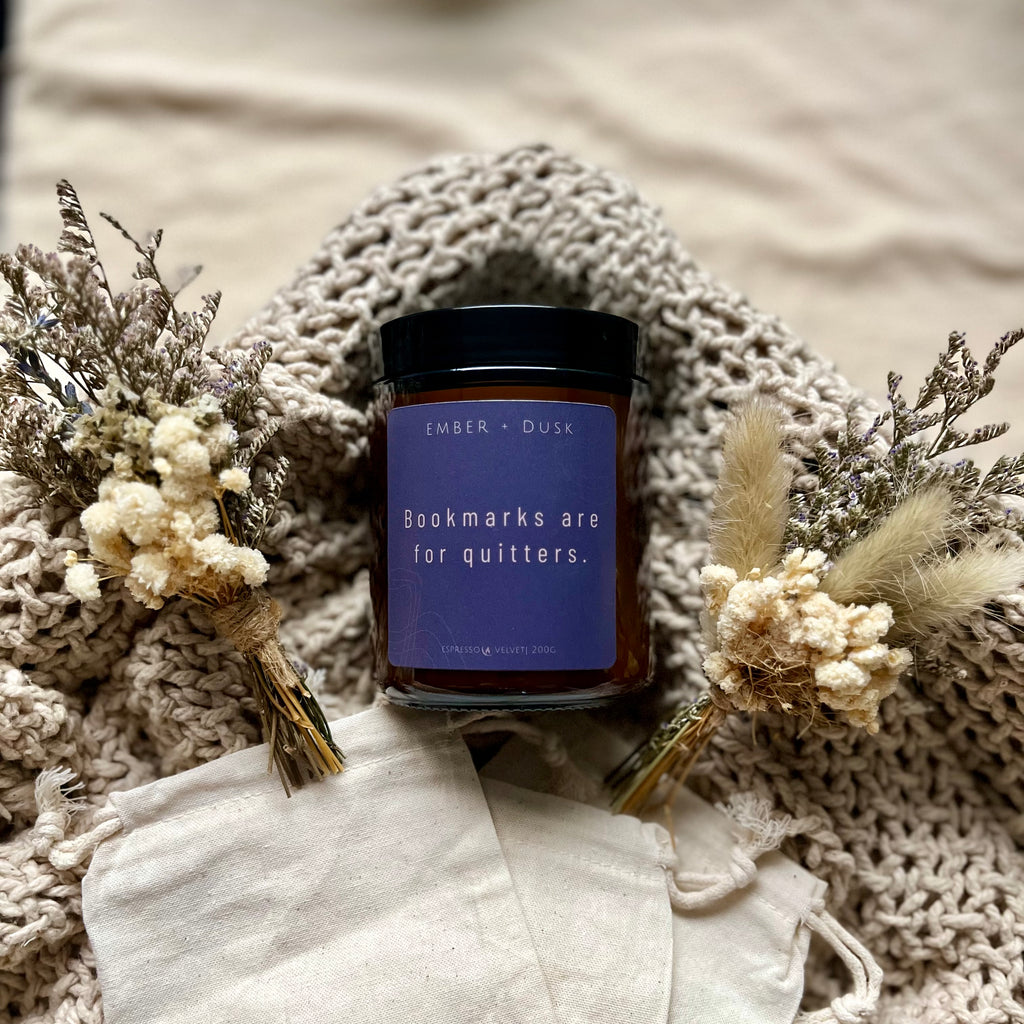 Bookmarks Are for Quitters soy candle